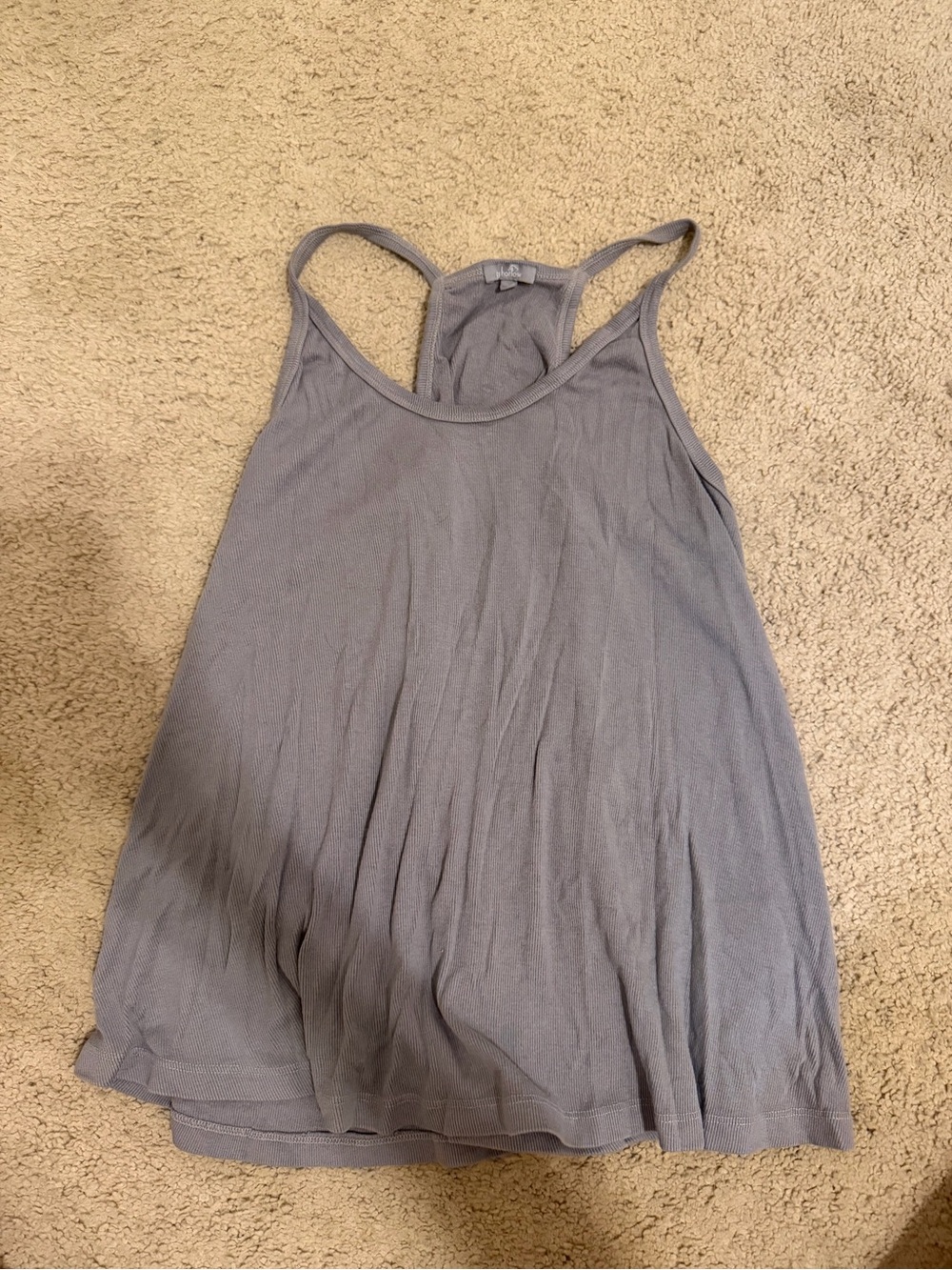 Light Gray Racerback Tank Top - Soft Flowing Silhouette